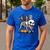 Boston Terrier Skeleton Mummy Witch Halloween Men's Casual T-Shirt Royal Blue
