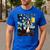 Boston Terrier Starry Night Van Gogh Art Men's Casual T-Shirt Royal Blue