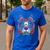 Boston Terrier Sugar Skull Dog Day Of The Dead Men's Casual T-Shirt Royal Blue