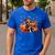 Boston Terrier Thanksgiving Leopard Pumpkins Fall Leaves Men's Casual T-Shirt Royal Blue