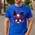 Boston Terrier Valentines Day Shirt Heart Dog Lover Men's Casual T-Shirt Royal Blue