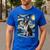 Boston Terrier Van Gogh Starry Night Men's Casual T-Shirt Royal Blue