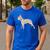 Boston Terrier Watercolor Flowers Men's Casual T-Shirt Royal Blue