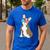 Brindle Boston Terrier Dog Patriotic Shirt USA Flag Men's Casual T-Shirt Royal Blue