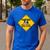 Caution Sign Boston Terrier Dog Bostie Puppy Men's Casual T-Shirt Royal Blue