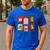 Christmas Teacher Stamps Men's Casual T-Shirt Royal Blue