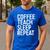 Coffee Teach Sleep Repeat Shirt Coffee Men Women Teacher Men's Casual T-Shirt Royal Blue