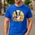 Cute Boston Terrier Spring Flower Garden Colorful Puppy Dog Men's Casual T-Shirt Royal Blue