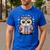 Cute Reading Owl Book Lover Teacher Librarian Bookworm Men's Casual T-Shirt Royal Blue