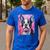 Dog Pink Boston Terrier Men's Casual T-Shirt Royal Blue