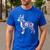 Floral FLower Boston Terrier Mom Grandma Men's Casual T-Shirt Royal Blue