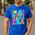 In My Glowing Teacher Era Groovy Colorful Bright Men's Casual T-Shirt Royal Blue