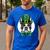 Green Boston Terrier Shamrock St Patricks Day Boston Terrier Men's Casual T-Shirt Royal Blue