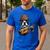 Guitar Shirt Boston Terrier Dog Playing Acoustic Guitar Men's Casual T-Shirt Royal Blue