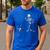 Halloween Boston Terrier And Skeleton Men's Casual T-Shirt Royal Blue