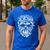 Halloween Costume Skull Boston Terrier Dog Lover Men's Casual T-Shirt Royal Blue