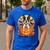 Halloween Retro Boston Terrier Men's Casual T-Shirt Royal Blue