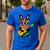 Hawaiian Boston Terrier & Pineapple Ukulele Summer Vacation Men's Casual T-Shirt Royal Blue