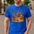 Librarian Turkey Reading Book Fall Thanksgiving Teacher Men's Casual T-Shirt Royal Blue