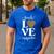 Love Leopard Print Teacher Cheetah School Inspire Teach Men's Casual T-Shirt Royal Blue