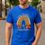 One Thankful Teacher Thanksgiving Turkey Rainbow Fall Men's Casual T-Shirt Royal Blue One Thankful Teacher Thanksgiving Turkey Rainbow Fall Men's Casual T-Shirt Royal Blue