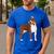 Red Boston Terrier Dog Men's Casual T-Shirt Royal Blue