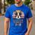 Retro Boston Terrier Dad Men's Casual T-Shirt Royal Blue