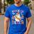 Retro Floral Ghost Trick Or Teach Groovy Teacher Halloween Men's Casual T-Shirt Royal Blue