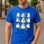 Retro Halloween Science Teacher Ghost Laboratory Teacher Men's Casual T-Shirt Royal Blue