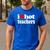 Retro I Love Hot Teachers Vintage I Heart Hot Teacher Men Women Girls Kids Men's Casual T-Shirt Royal Blue