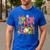 Retro Trick Or Teach Leopard Ghost Halloween Spooky Teacher Men's Casual T-Shirt Royal Blue Retro Trick Or Teach Leopard Ghost Halloween Spooky Teacher Men's Casual T-Shirt Royal Blue