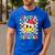 Santas Favorite Teacher Retro Groovy Smile Face Christmas Men's Casual T-Shirt Royal Blue Santas Favorite Teacher Retro Groovy Smile Face Christmas Men's Casual T-Shirt Royal Blue