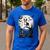 Spooky Halloween Moon Boston Terrier Boston Bull Bostie Men's Casual T-Shirt Royal Blue