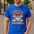 I Teach In My Pajamas Teacher Sunset Bear Retro Men's Casual T-Shirt Royal Blue
