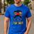Teacher Life Messy Bun Glasses Leopard Sunflower Men's Casual T-Shirt Royal Blue