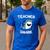 Teacher Shark Teaching Back To School Kindergarten Men's Casual T-Shirt Royal Blue