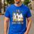 TK Boo Crew Preppy Halloween Floral Ghost TK Teacher Team TK Men's Casual T-Shirt Royal Blue