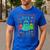 Trick Or Teach Neon Ghost Flower Teacher Spooky Halloween Men's Casual T-Shirt Royal Blue