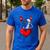 Valentine's Day Boston Terrier Dog Vector Men's Casual T-Shirt Royal Blue