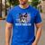 Vintage Boston Terrier Dad American Flag Father's Day Men's Casual T-Shirt Royal Blue