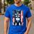 Vintage Boston Terrier Dog American USA US Flag Pets Lovers Men's Casual T-Shirt Royal Blue