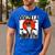 Vintage Japanese Dogzilla Boston Terrier Men's Casual T-Shirt Royal Blue