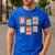 Vintage Preppy Very Merry Teacher Santa Stamps Christmas Men's Casual T-Shirt Royal Blue Vintage Preppy Very Merry Teacher Santa Stamps Christmas Men's Casual T-Shirt Royal Blue