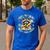 Weird Teachers Build Character Raccoon Colourful Floral Men's Casual T-Shirt Royal Blue