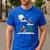 Xmas Lighting Tree Santa Riding Boston Terrier Christmas Men's Casual T-Shirt Royal Blue