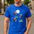 Xmas Tree Santa Riding Boston Terrier Christmas Men's Casual T-Shirt Royal Blue