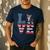 4th Of July Decor Patriotic LOVE Boston Terrier USA Flag Men's Casual T-Shirt Navy