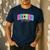 Back To School Neon Checkered Second Grade Colorful Teacher Men's Casual T-Shirt Navy