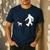 Bigfoot Walking With Bull Terrier Dog Men's Casual T-Shirt Navy