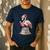 Book Lover Cute Flamingo Reading Teacher Librarian Women Men's Casual T-Shirt Navy